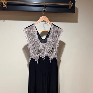 Soma Black Dress with White Lace Backless Design